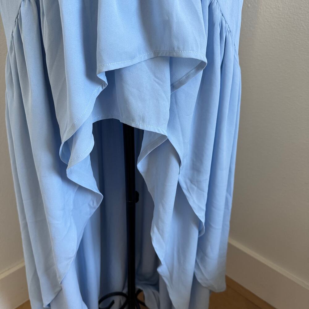 Peppermayo Evander Light Blue Chiffon Strapless High Low Maxi Dress NWT Small - Picture 8 of 13